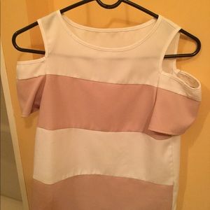 Shein Pink White Off Shoulder